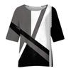 Women's Fashion Half Sleeve Round Neck Printed Loose Casual Blouse Top