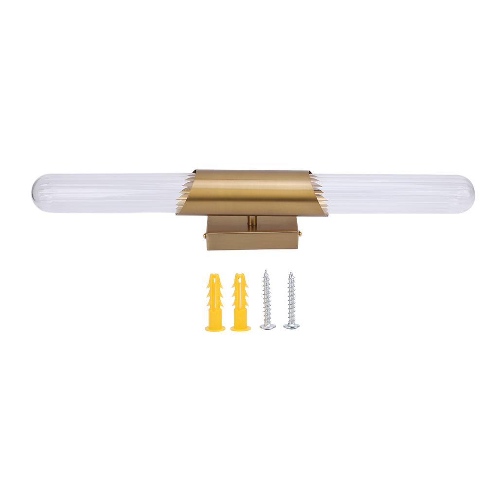 Wall Light Fixture Gold Brushed Metal Glass Lampshade Elegant Modern Wall Sconce with E26 Socket