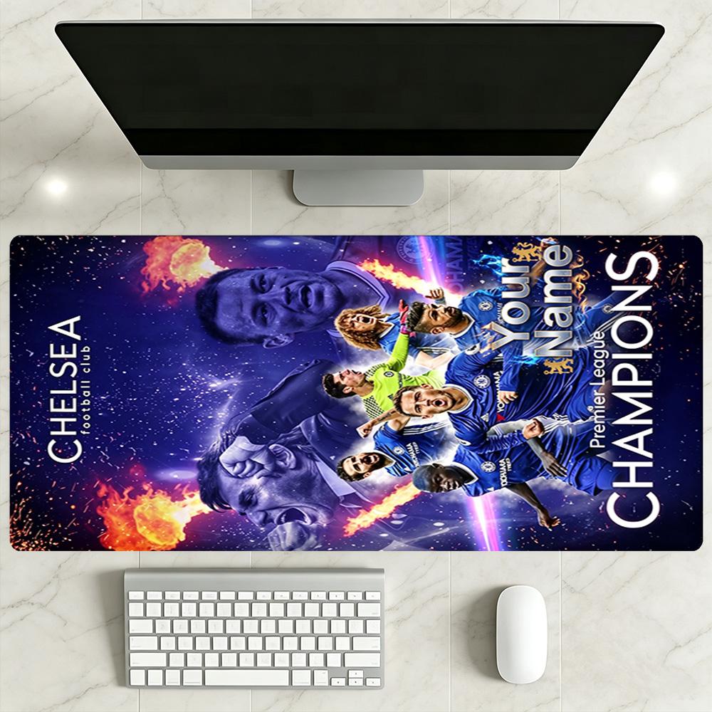 Chelsea Fc Football Player Personalized Text Mouse Pad Keyboard Pad Computer Desk Keyboard Mat Non-Slip Rubber Bottom Computer Decor Item Office Use