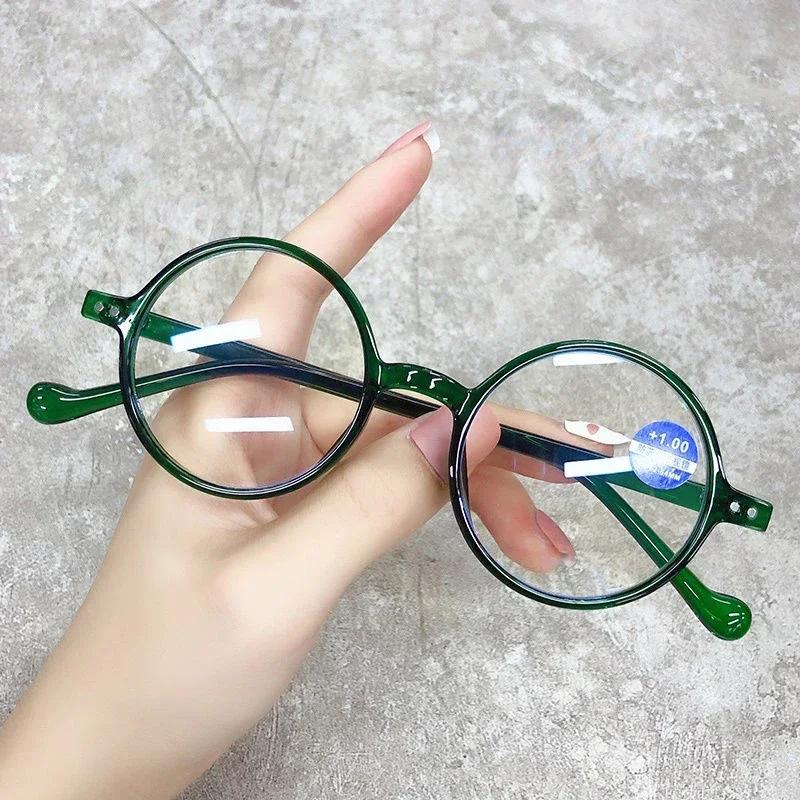 Ladies Retro Transparent Reading Glasses Men Women Small Round Far Sight Presbyopia Trendy New Prescription Glasses 0 To +4.0