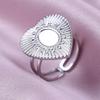 Geometria Semplice Moda Acciaio Inossidabile Anelli Aperti Per Donne Uomini Accessori Colore Argento Cuore Sole Rotondo Base Vuota Fai da Te Anillos