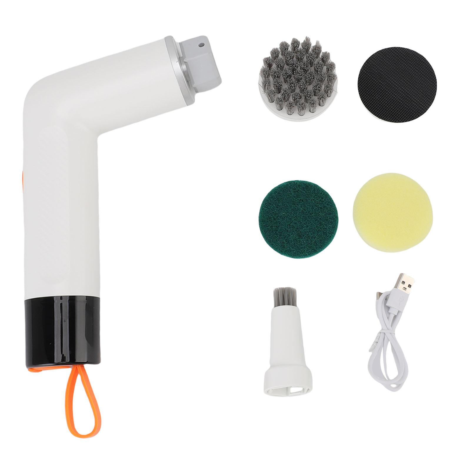 

Беспроводная чистящая щетка-скруббер IPX7 Водонепроницаемый автоматический очиститель для ванной комнаты с 4 белый