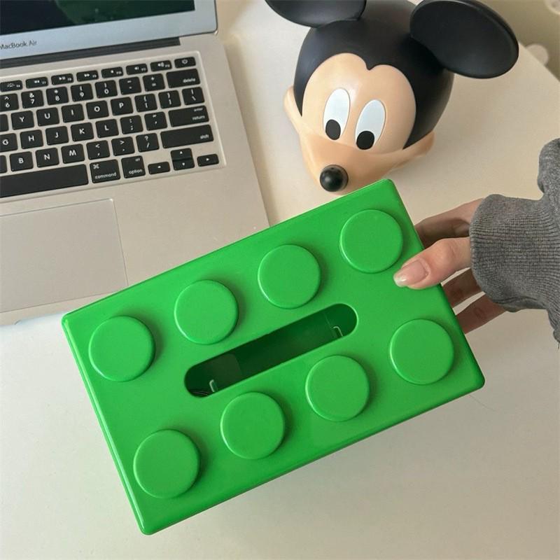Multifunctional Creative Building Block Tissue and Storage Box for Living Room