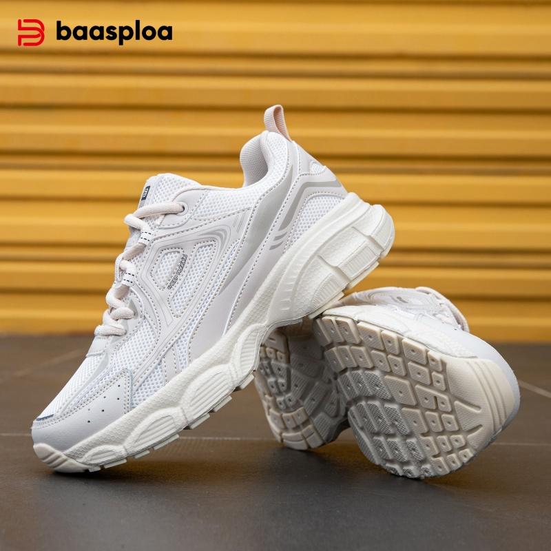 BAASPLOA Women's Mesh Running Shoes Breathable Thick-soled Height-increasing Sports Shoes Lightweight Casual Shoes Vintage Trendy Shoes