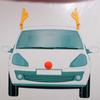 Rudolf Reindeer Antlers Car Horn Set For Christmas Decor Reindeer Antlers With Bell Shaped Ball Cart