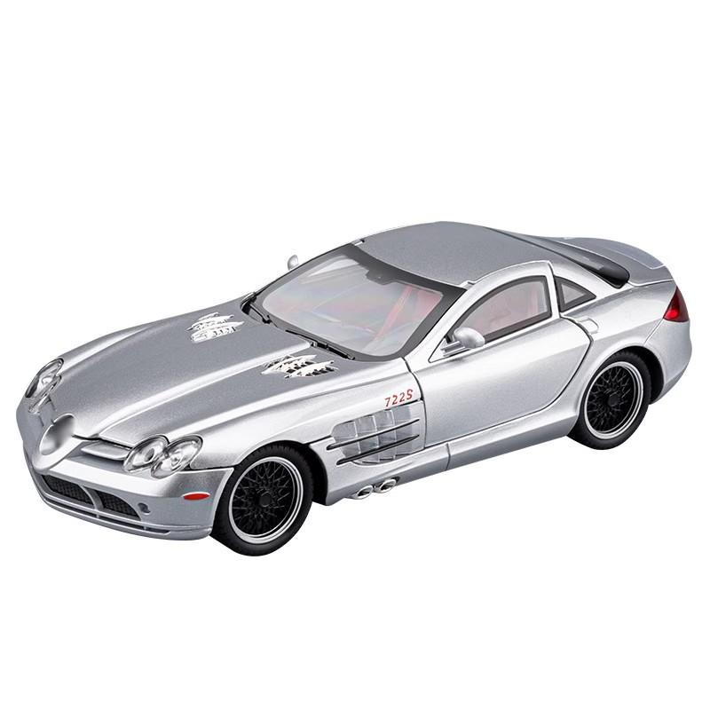 

1/24 Benz SLR Сплав Классическая Модель Спортивного Автомобиля Литой Металлический Трек Супер Гоночный Автомобиль Транспортные Средства Модель Симуляция Звук Свет Детская Игрушка Подарок серебряный