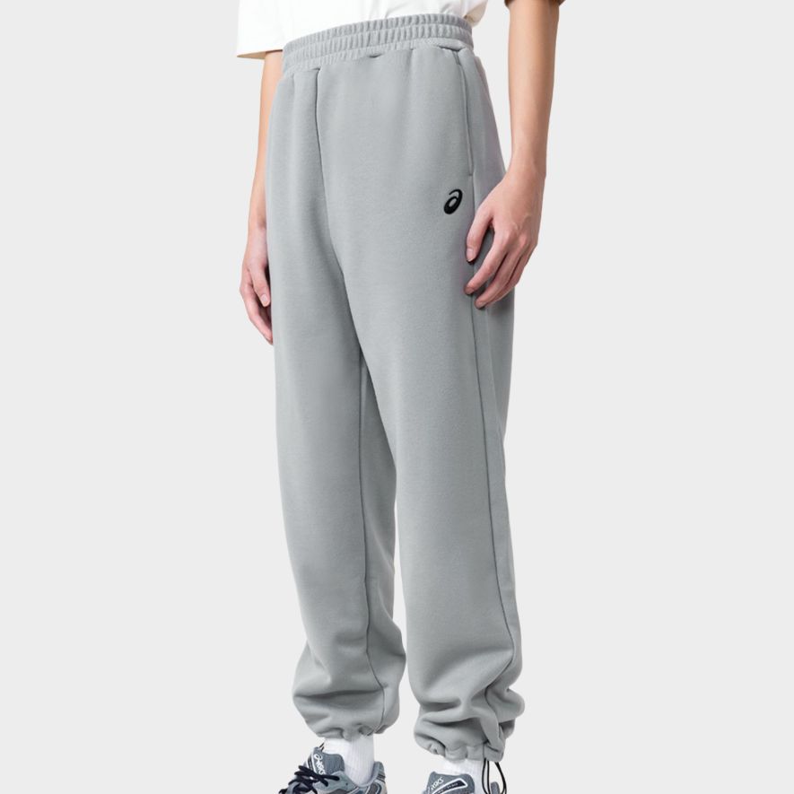 Asics Solid Color Outdoor Casual Elastic Cuffed Loose Warm Fleece Knit Sports Pants Men Pants Light-Gray 2031E660-024