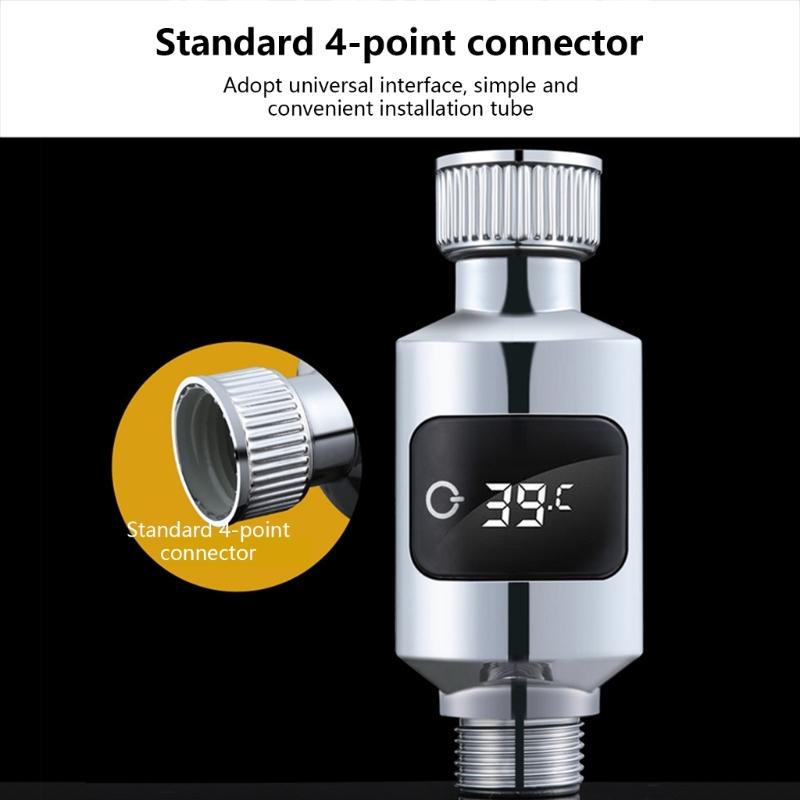 Termometro per l'acqua della doccia, termometro digitale a LED per il bagnetto del bambino, display Celsius/Fahrenheit, schermo touch
