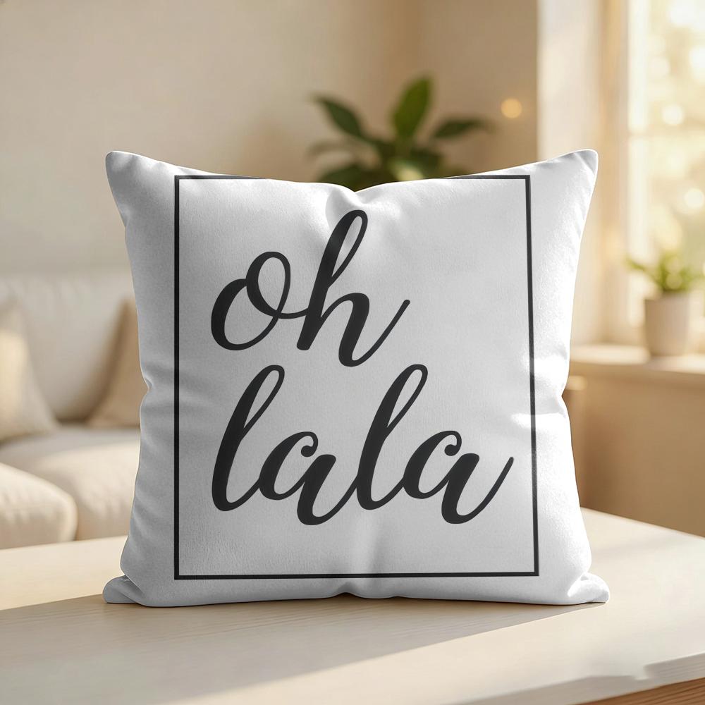Finlay Noa Simple Words Ins Cushion Cover Silky Short Plush Invisible Zipper Dustproof Sofa Pillow Case For Home Decor