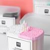 Two-Color Pointed Tip Cotton Swabs, 300-Count Box for Makeup Removal and Ear Cleaning, Ideal for Hotel and Household Use