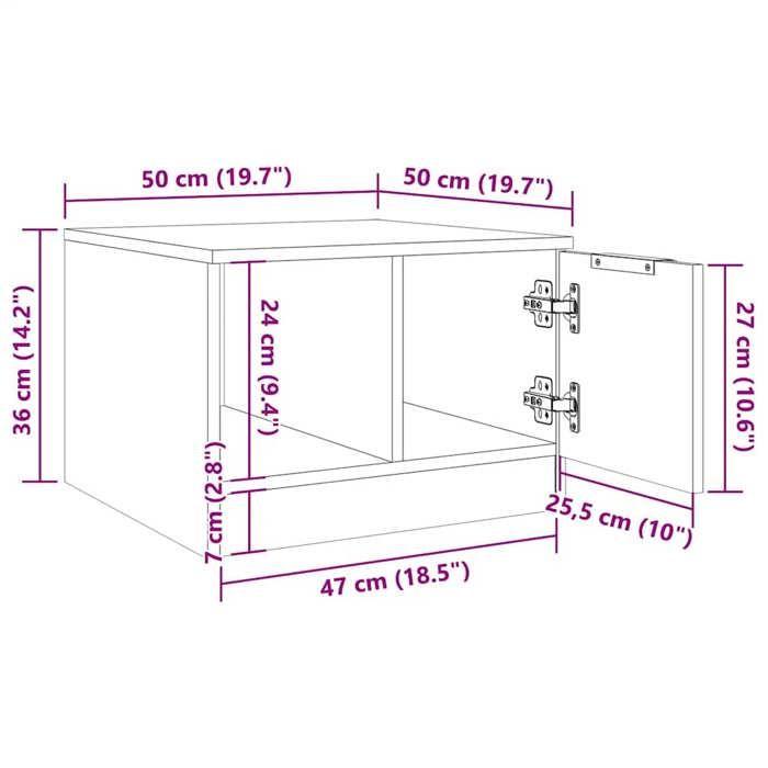 VidaXL Table basse vieux bois 50x50x36 cm bois d'ingénierie, table d'appoint, table de salon, table latérale, bout de 856848