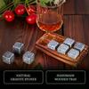 Whiskey Stones And Whiskey Glass Gift Set, 8 Natural Whisky Stones 1 Crystal Whisky Glasses In Exquisite Wooden Box