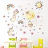 Unicorn Hot Air Balloon Self-adhesive Wall Sticker for Kindergarten Children's Room Decoration Wall Sticker