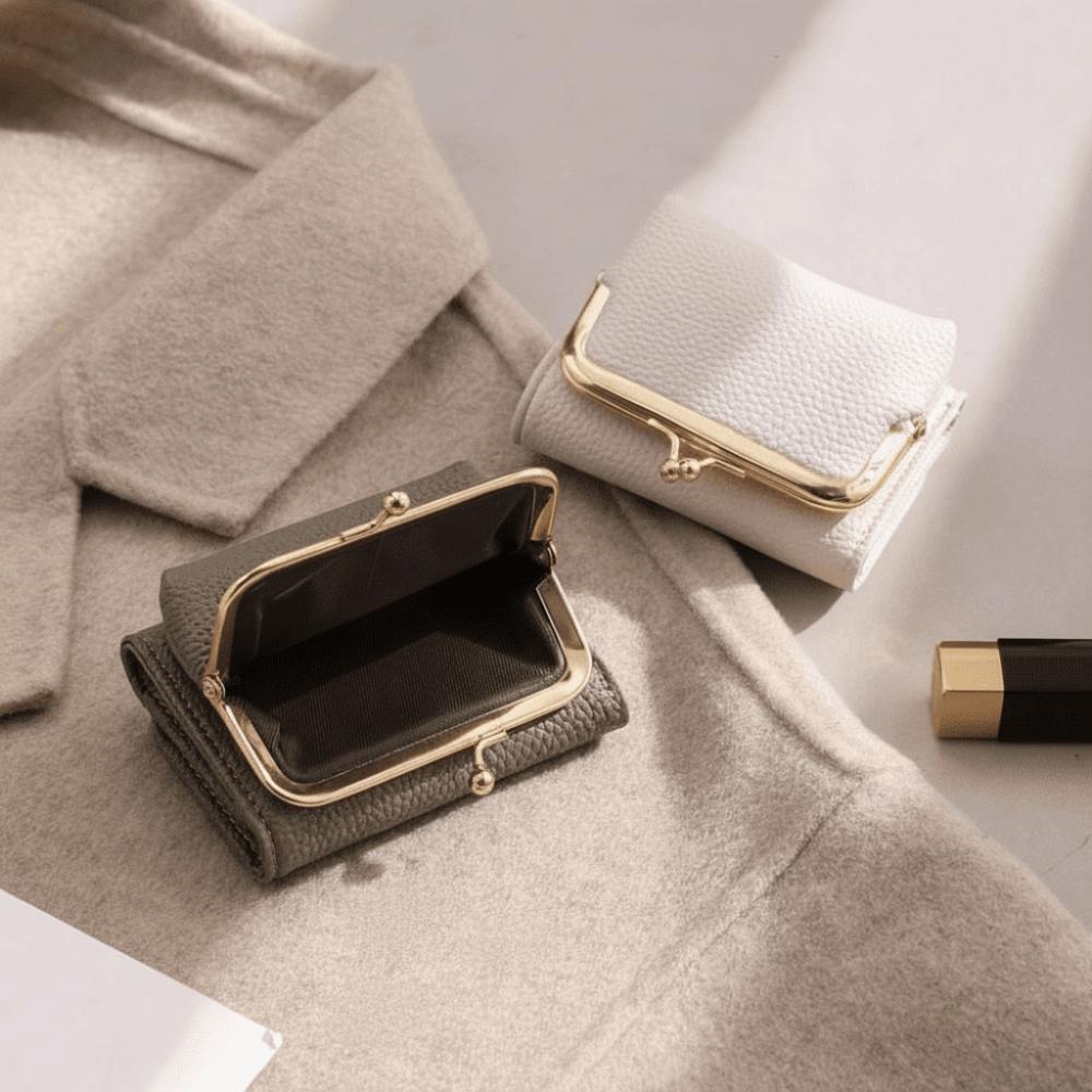 Portable Kiss Lock Wallet Polyester Multiple Card Slots 2 in 1 Card Bag Short Anti-splash Water Leather Coin Purse Students