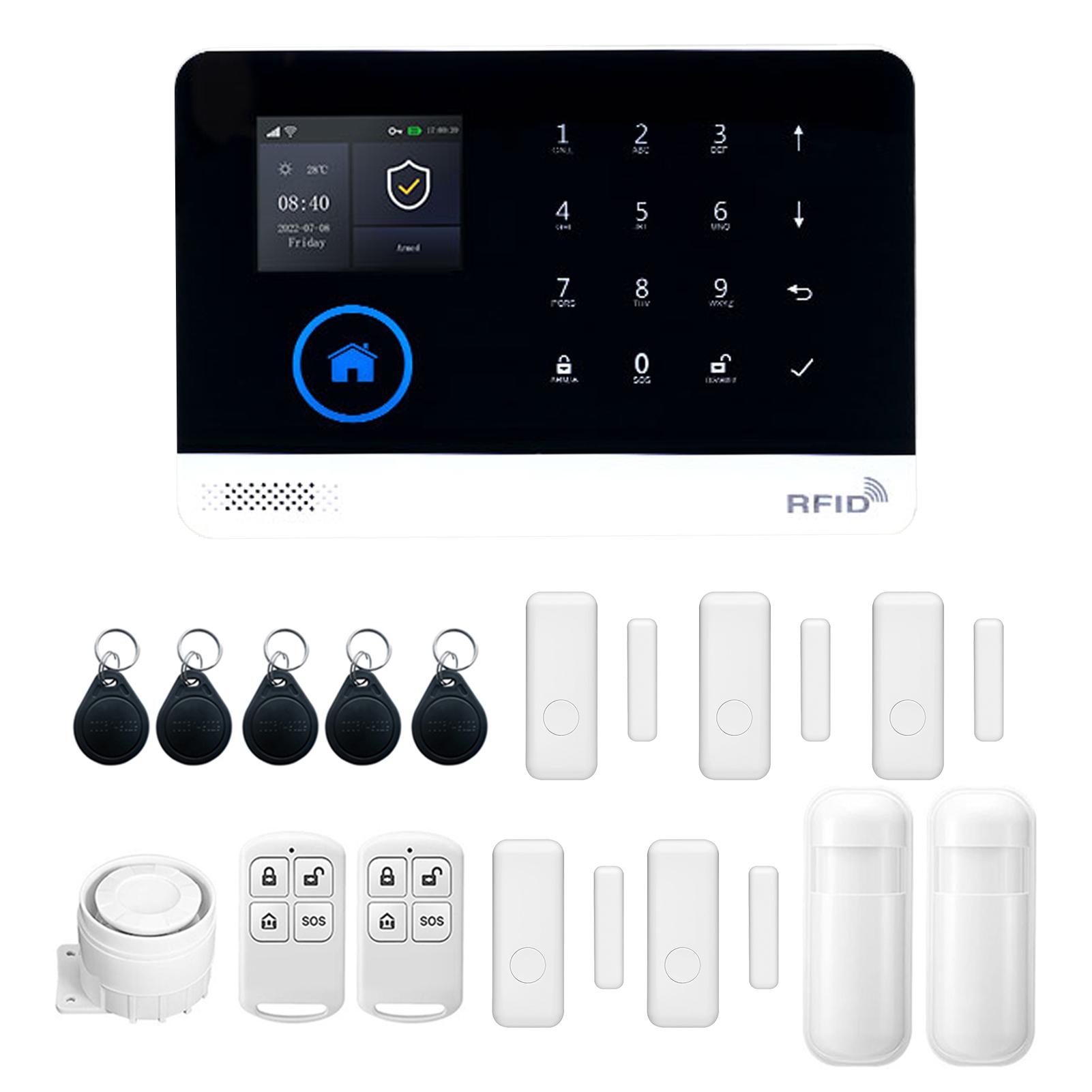 

2G/4G WiFi Wireless Home Alarm System APP 2.4-inch Color Screen Rechargble Alarm Panel SOS Anti-Theft Alarm Host Wireless Alarm System Rl-Time