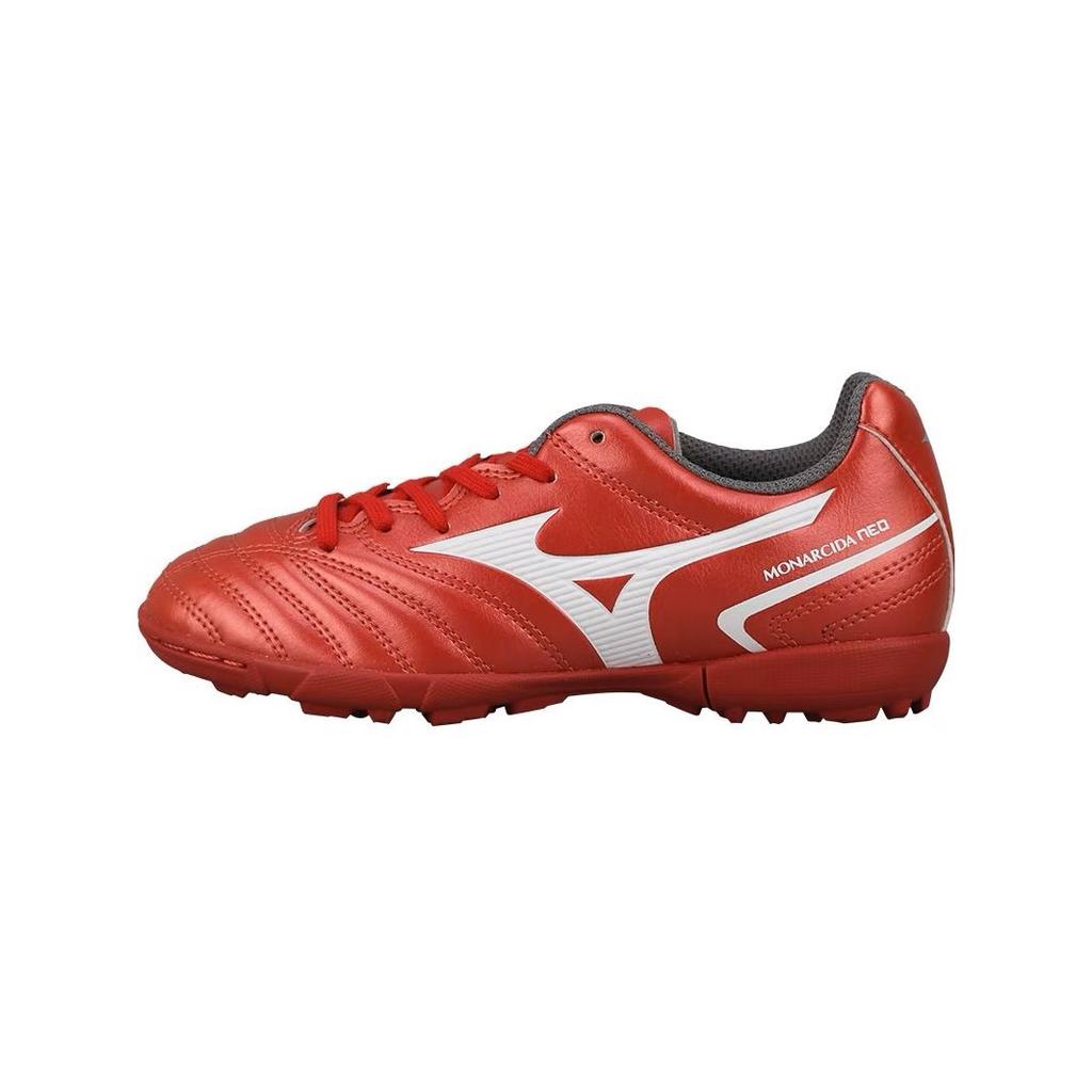 Mizuno Monarcida Neo 2 AS Artificial Grass Shock Absorption Durable Low Top Kids Soccer Shoes Kids sneaker Red White P1GE222560