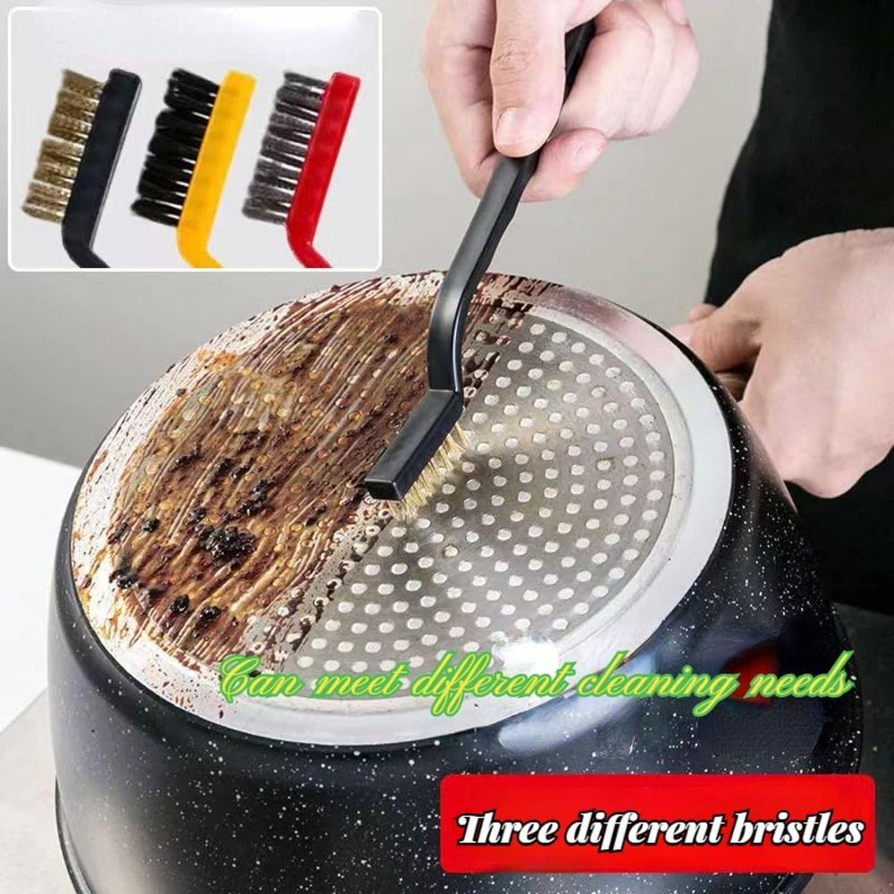 5pcs Brass Scratch Brush Heavy Duty Wire Brush Set Cleaning Supplies   Deep Cleaning