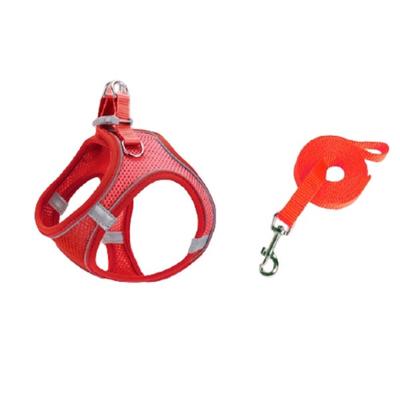 Cheetah Shark Dog Cat Reflective Harness Set XS, Red