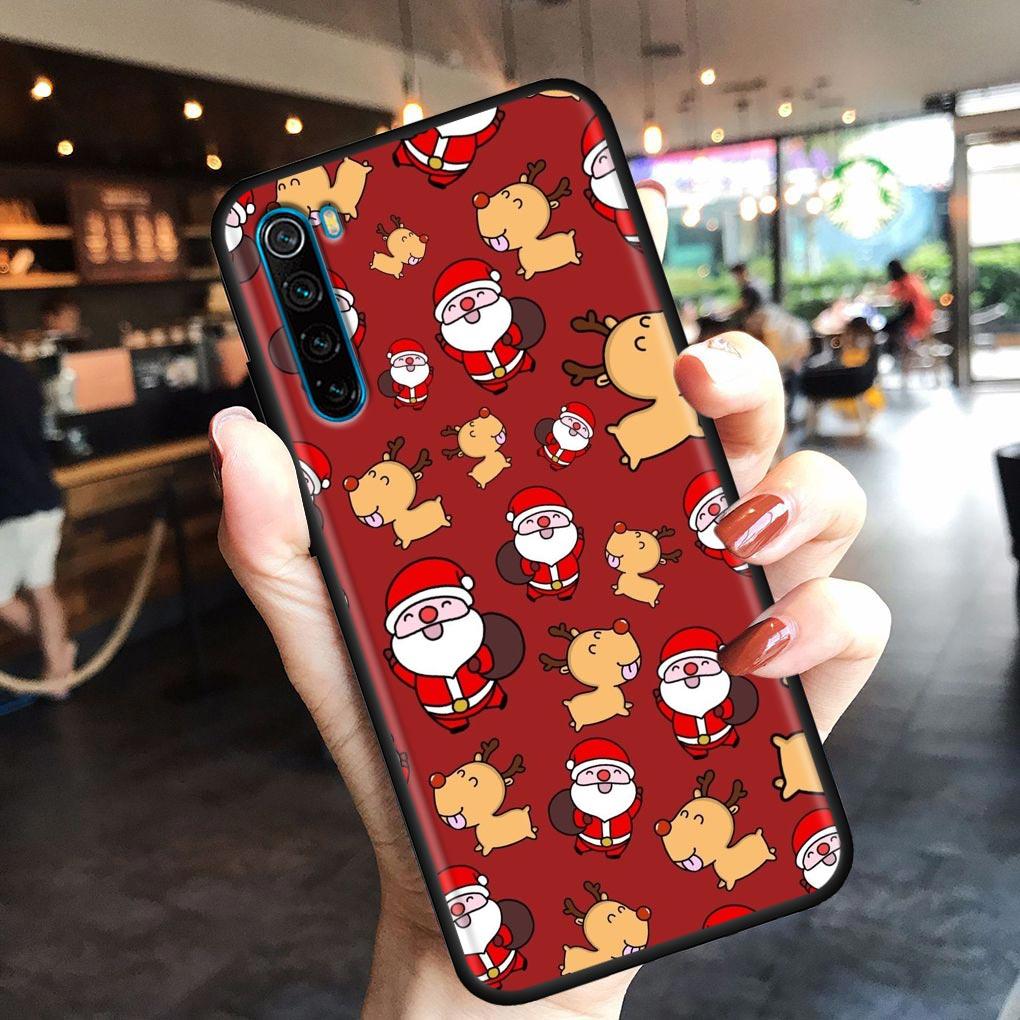 Christmas Santa Claus Mobile Phone Shell for Redmi Note 10 11 11S 11E 7 8 8T 9 9S 9T Pro Plus 4G 5G Black Soft Case Cover Fundas
