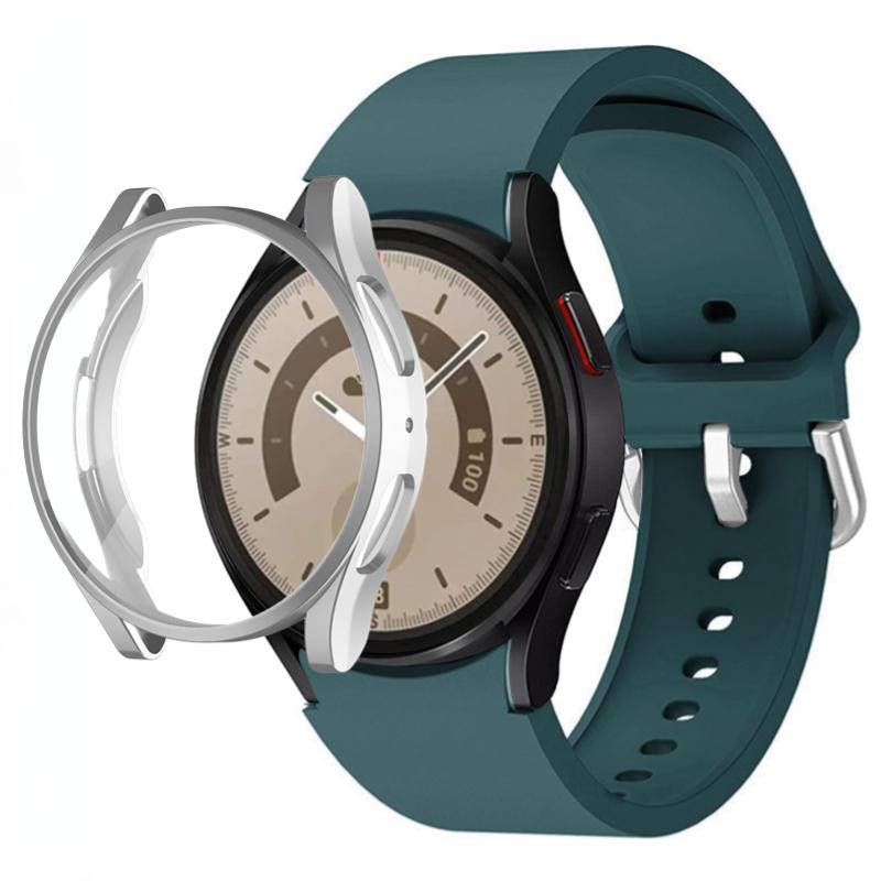 Silicone Strap+TPU Case for Samsung Galaxy Watch 5 44mm 40mm/4 44mm 40mm Sport Wristband for Samsung Watch 5/4 Protective Shell