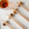 Lot de 2 porte-baguettes en bois en forme de champignon, décoration de table de cuisine, repose-baguettes, cuillère, fourchette, couteau