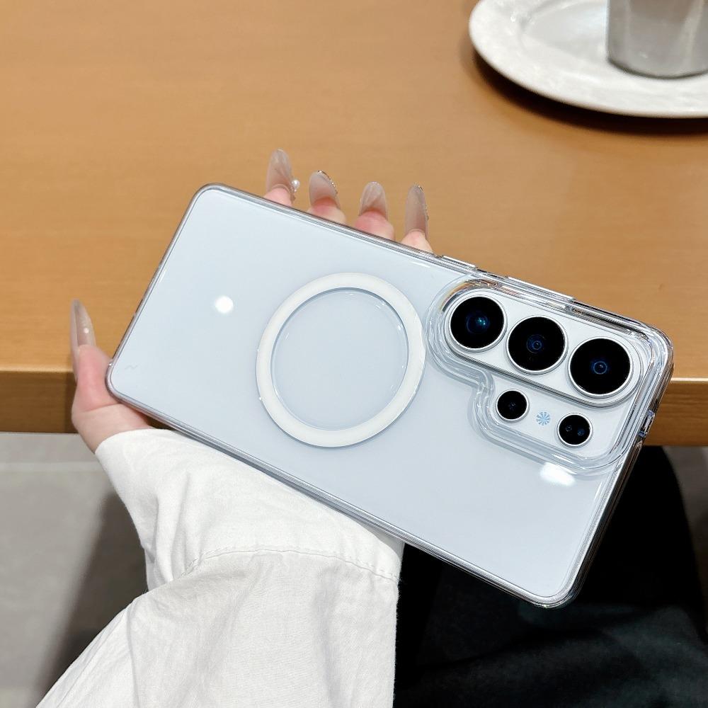 Ice Crystal Magnetic Phone Case For Samsung Galaxy S26 Ultra S25Ultra Shockproof Protective Cover Slim Anti‑Drop Phone Shell