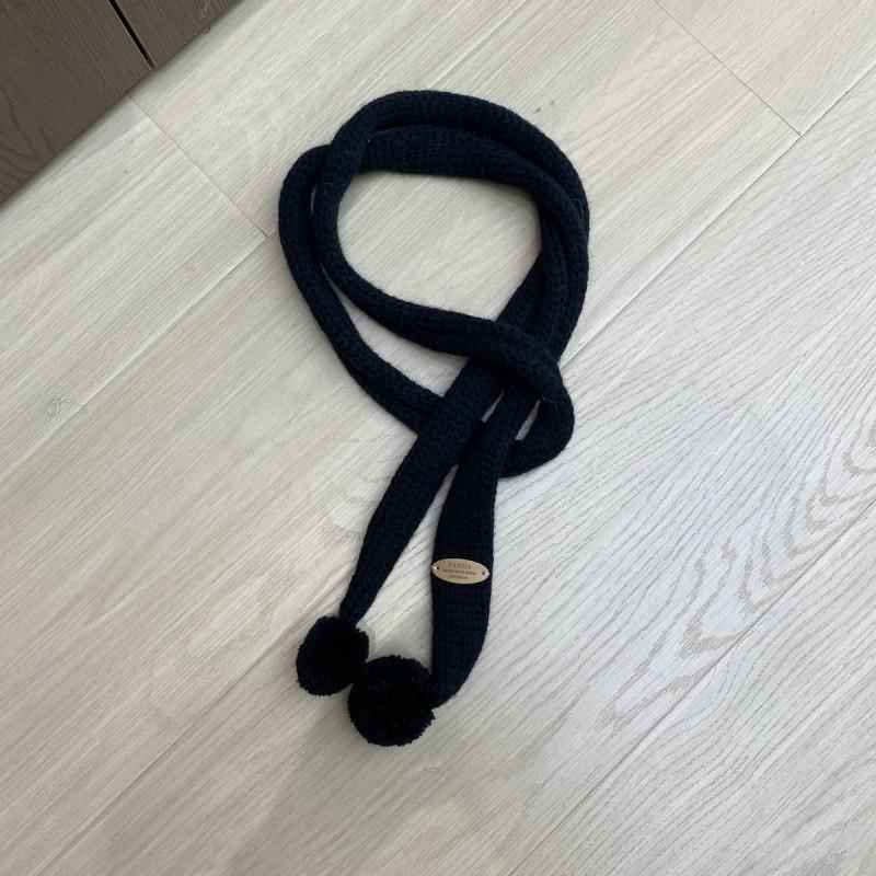 Knitted Narrow Scarf With Tassel Pendant Women Soft Wool Blend Winter Accessory Daily Wear