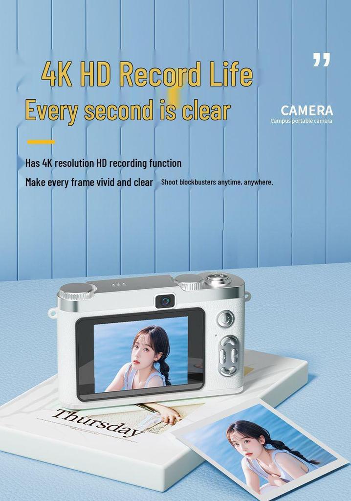 HD Portable Dual Lens Retro Digital Pocket Camera for Students