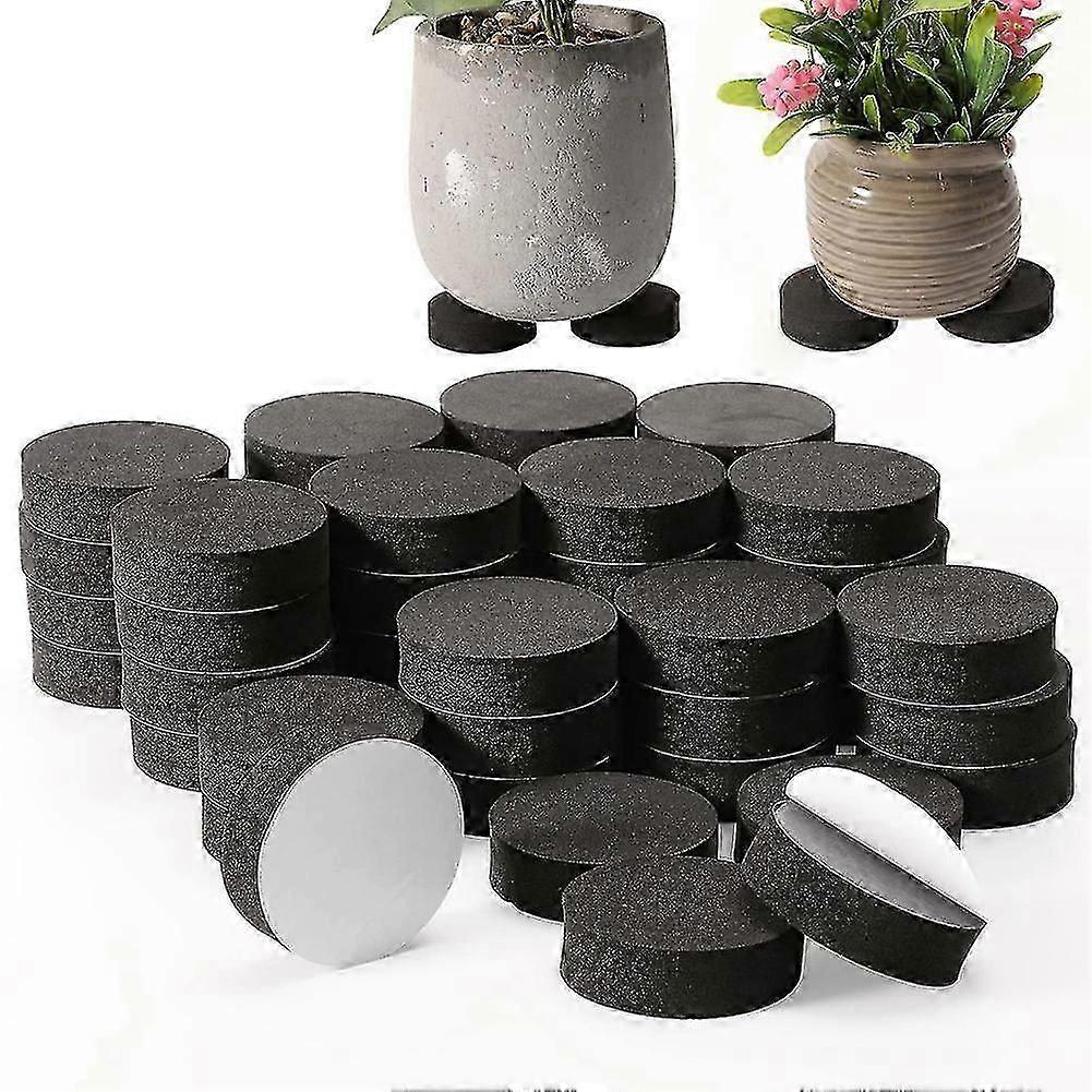 48pcs Pot Feet Risers Natural Rubber Flower Pot Mat Invisible Pot Feet For Heavy Outdoor Plants, Fl