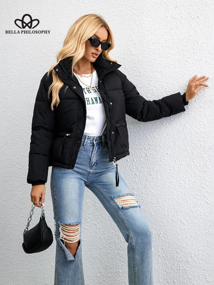 Новое зимнее хлопковое пальто с коротким воротником-стойкой — фото 7