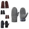 Stylish And Warm Winter Gloves For Men Made Of Thick Faux Leather And Fleece