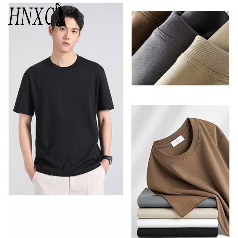HNXC Cotton Short Sleeve T-shirt Men's Fashion Loose Half Sleeve Shirt Printed Compassionate Shirt