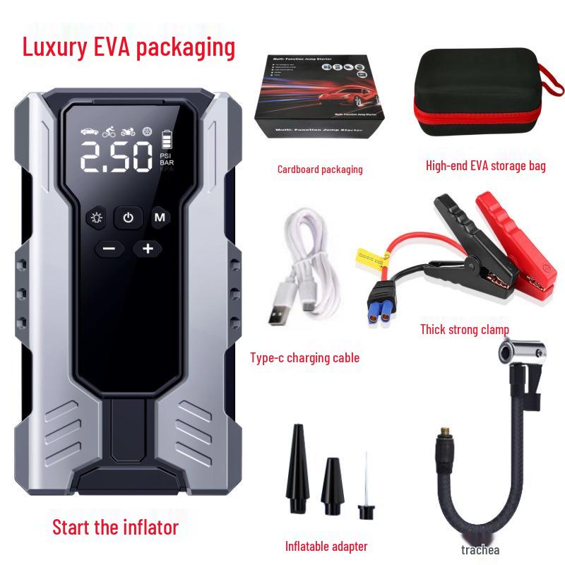 

Профессиональный автомобильный пусковое устройство и воздушный насос 12 В Power Bank - Мощный универсальный аварийный бустер батареи