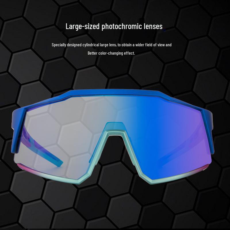 Kapvoe Unisex Color-Changing Cycling Sunglasses – Red-Blue Coated for Mountain & Road Biking