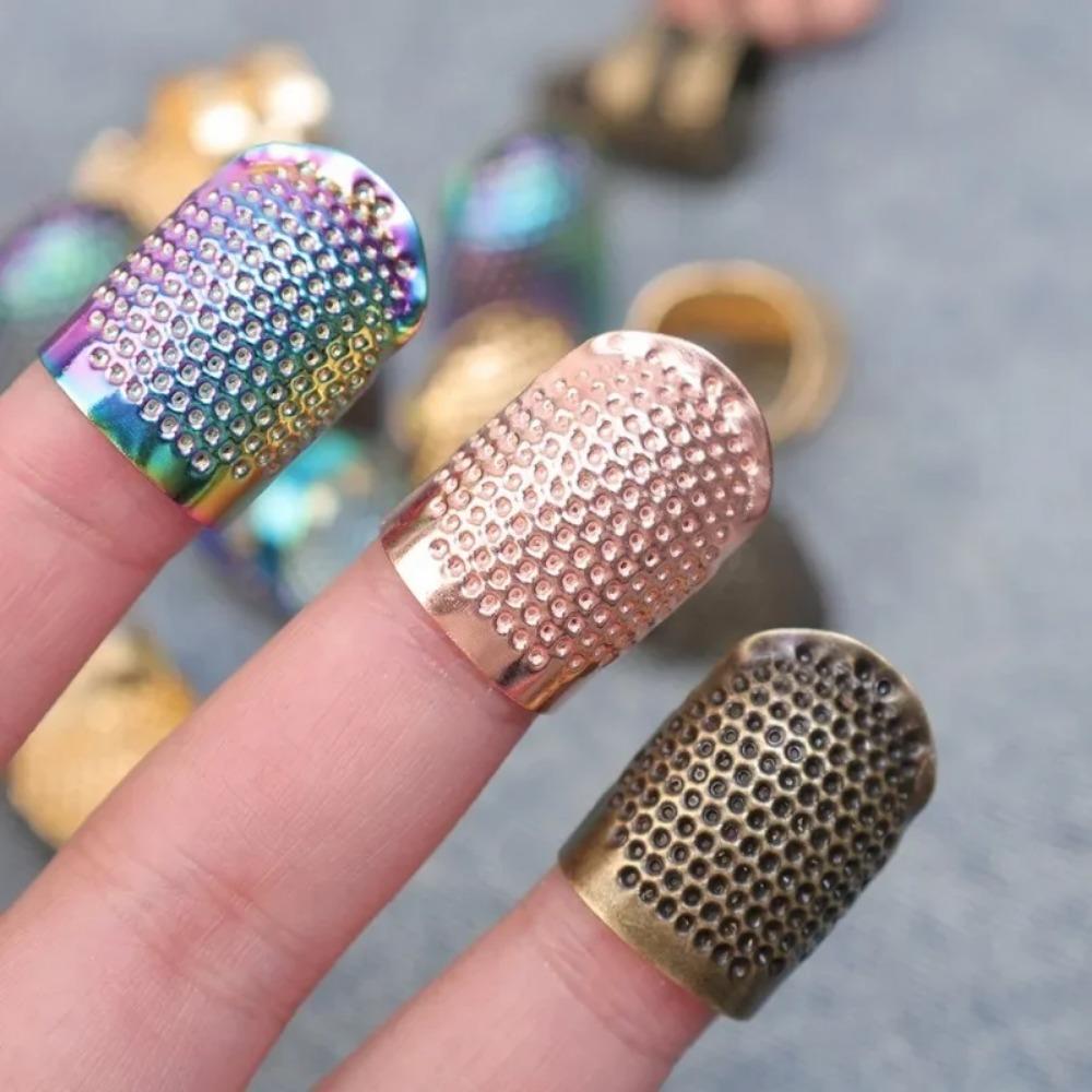 10PCS Adjustable Sewing Thimble Retro Sewing Finger Protection Cover Needle Thimble Ring Handmade DIY Craft Embroidery Sewing Tools