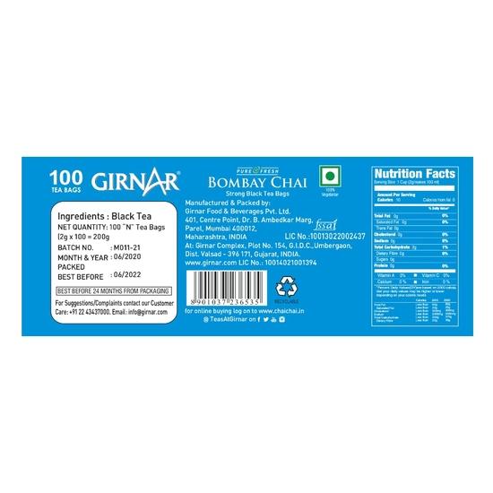 Girnar Bombay Chai (100 Tea Bags) - Assam, 200 Gram