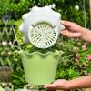 Lightweight Durable Resin Pots Large Flower with Drainage Holes And Tray Saucers, Ruffled Edge Planter Elegant Ruffle Planters for Indoor Outdoor