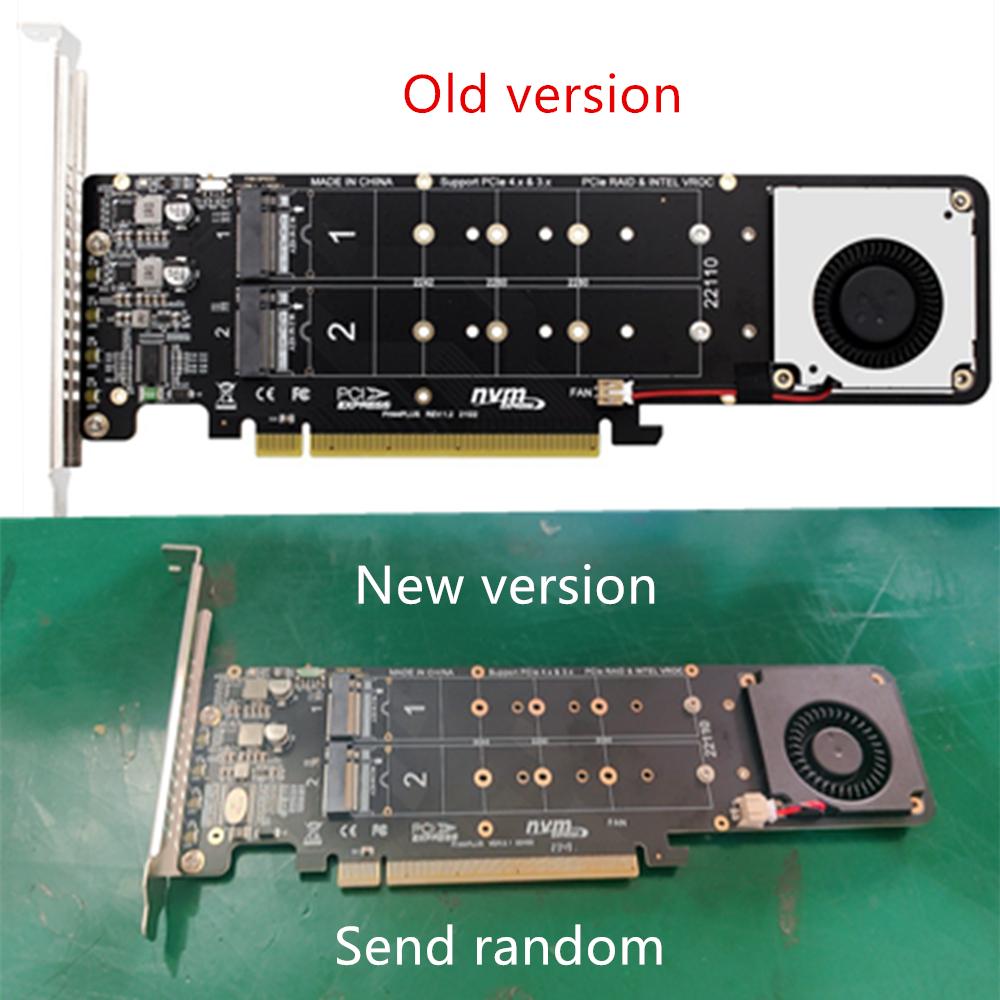 Pcie 4.0 X16 to M.2 M-key NVMEx4SSD RAID Expansion Card Adapter 4 x 32Gbps