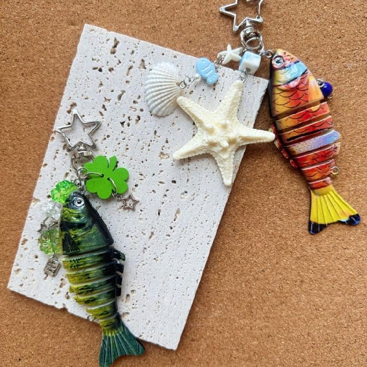 Fun Fish Inspired Keychain Trendy Resin Jewelry Accent Sturdy Finish Great For Personalizing Belongings Thoughtful Gift