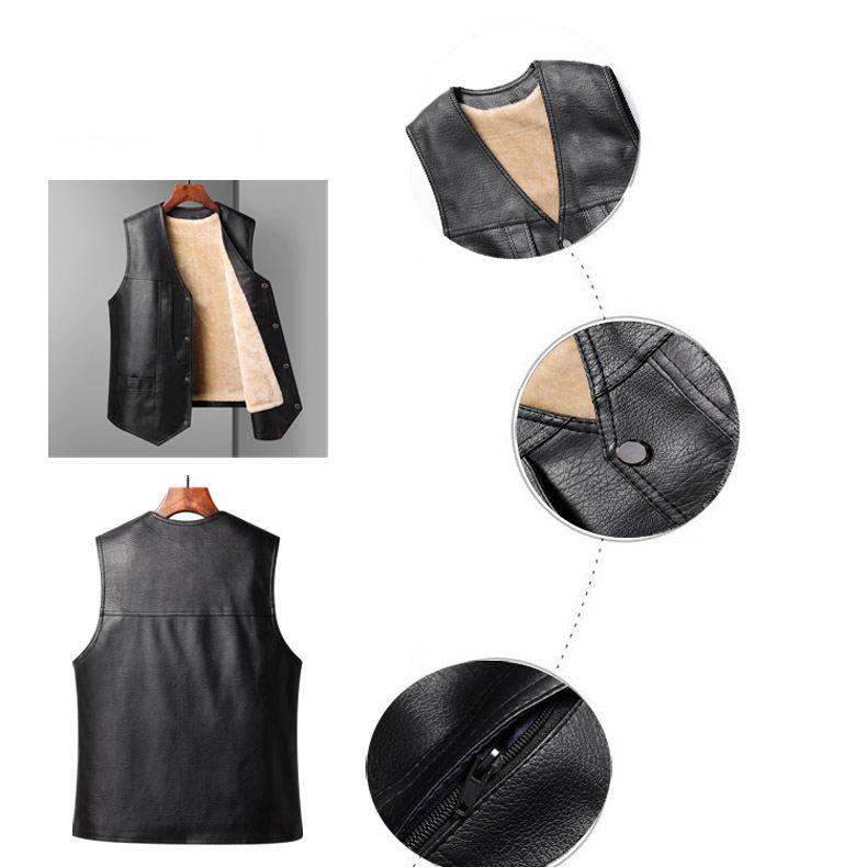 Winter Men Thick Warm Fleece Vest Coat Male V Neck Single Breasted Vest Casual Male Clothing Outerwear
