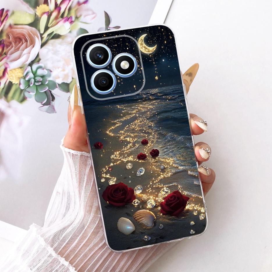 For Honor X8d 4G Case Cute Love Heart Painted Cover Soft Silicone Slim Phone Case For Honor X8d X 8d HonorX8d 4G Back Cover Bags