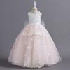 2026 Spring Pink Flower Girl Wedding Dress - Color Block Train, Children's Formal Wear, Cross-border Hot Selling Princess Dress