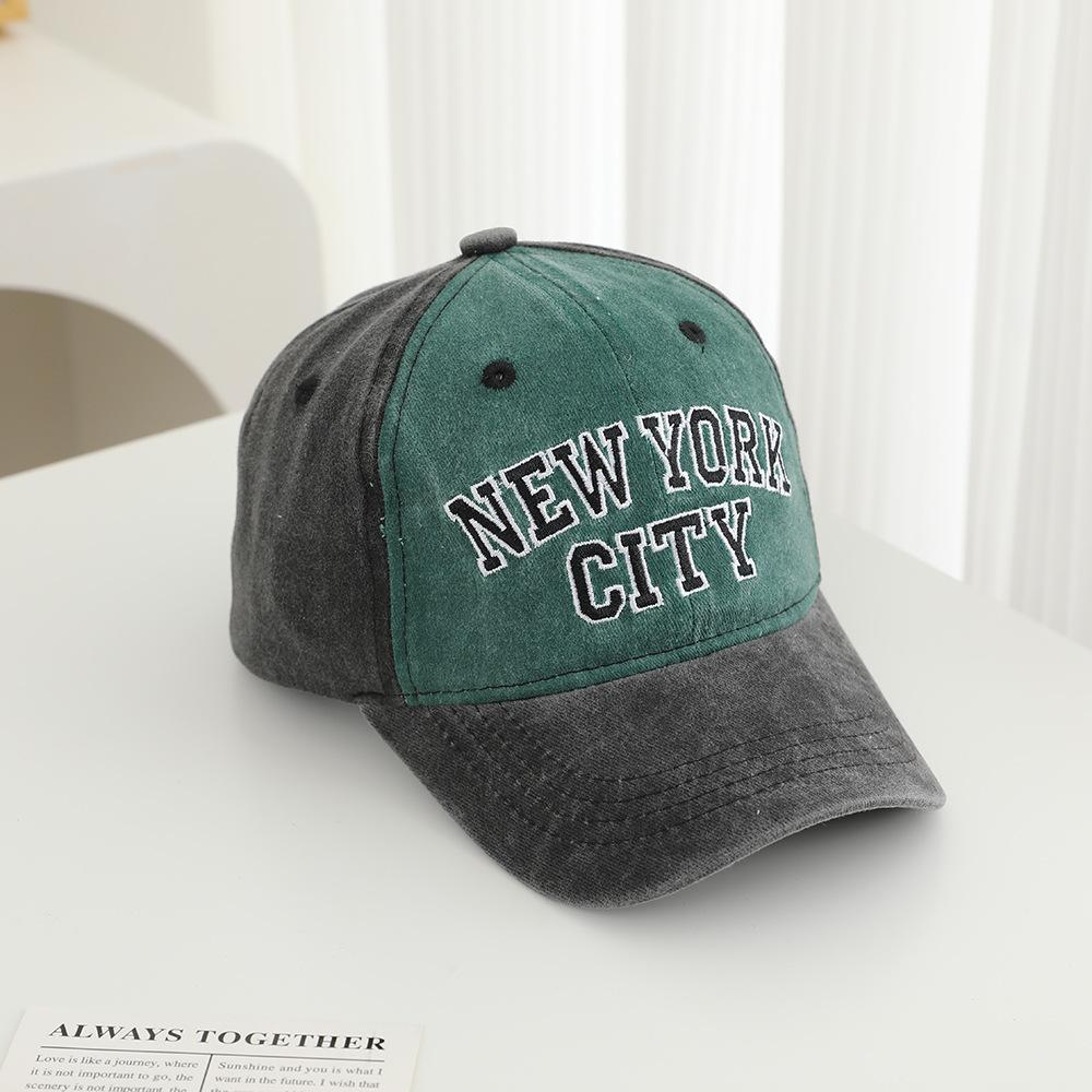 Spring And Autumn Children New York City Embroidered Hat Peaked Cap Washed Baseball Cap 3-8 Years
