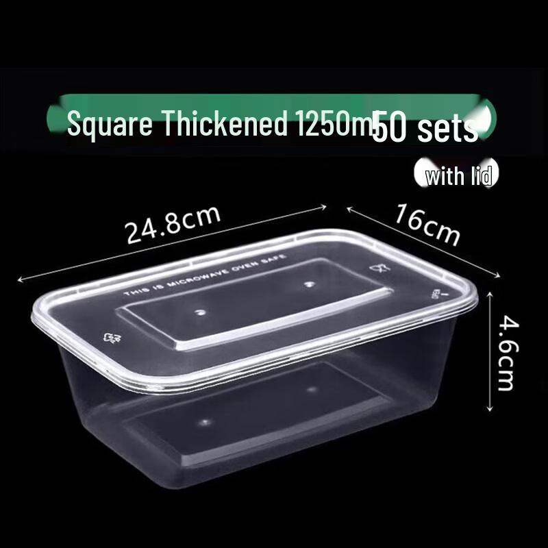 CIBO Disposable Rectangular Meal Prep Containers with Lids