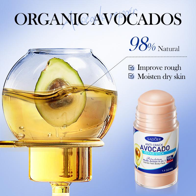 Vaseline Avocado Moisturizing Stick 40g SADOER Anti-Dry and Cracked Foot Cream