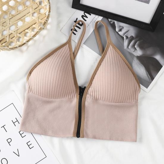 Stylová sportovní podprsenka s hlubokým výstřihem a výstřihem do V Polstrovaná elastická dámská podprsenka Dámské intimní oblečení