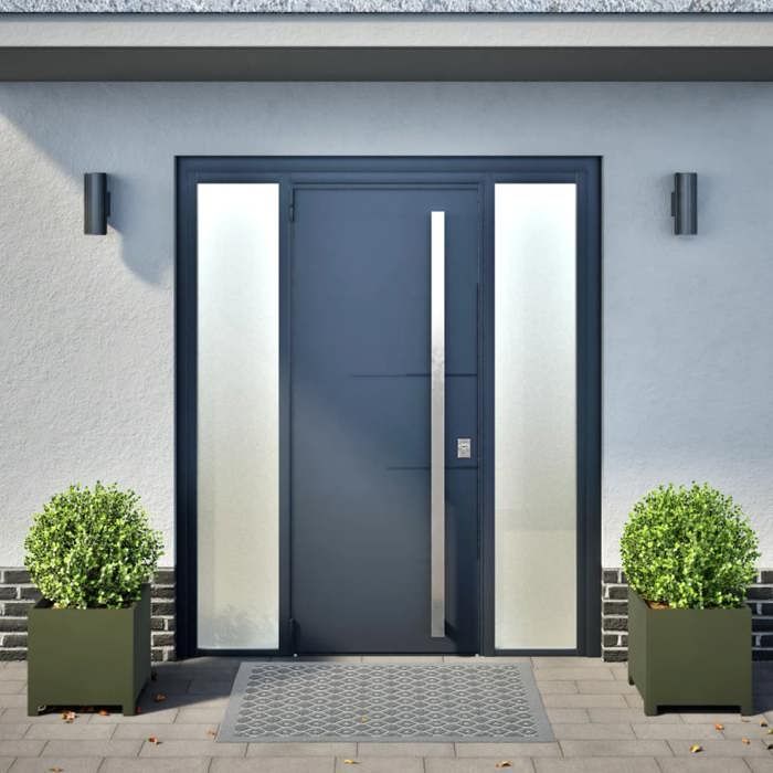 VidaXL Planters 2 Pcs Olive Green 40x40x40 Cm Steel, Planter, Patio Planter, Flower Box, Outdoor Planter, 851206