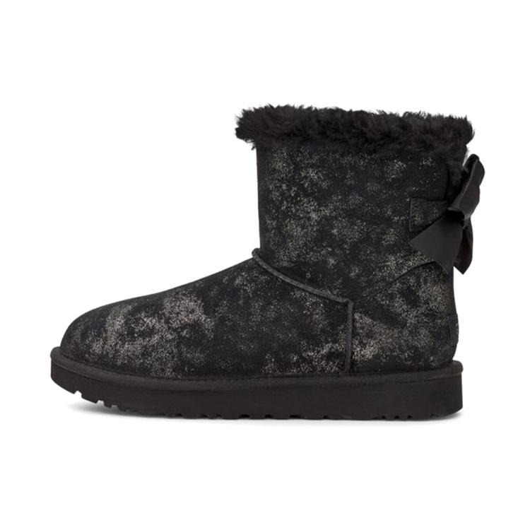 (WMNS) UGG Mini Bailey Bow Glimmer Black Women s 1125795-BLK EU 37