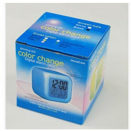 Seven-Color LED Voice-Activated Alarm Clock with Night Light