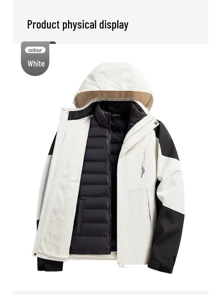 Women's Mountain System 3-in-1 Down Parka: Windproof, Waterproof, Sports Casual Jacket for Autumn & Winter